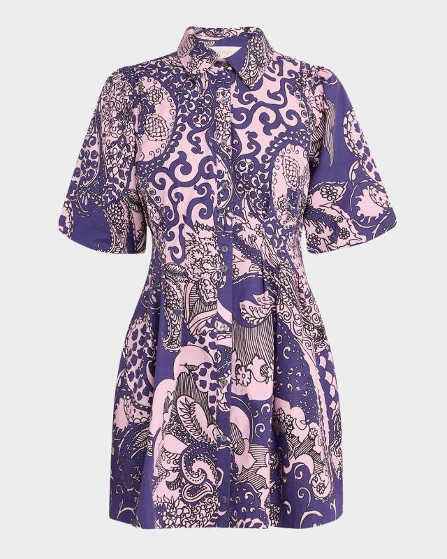 Marta Puff-Sleeve Mini Shirtdress